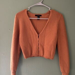 Women's Orange Cardigan Sweater